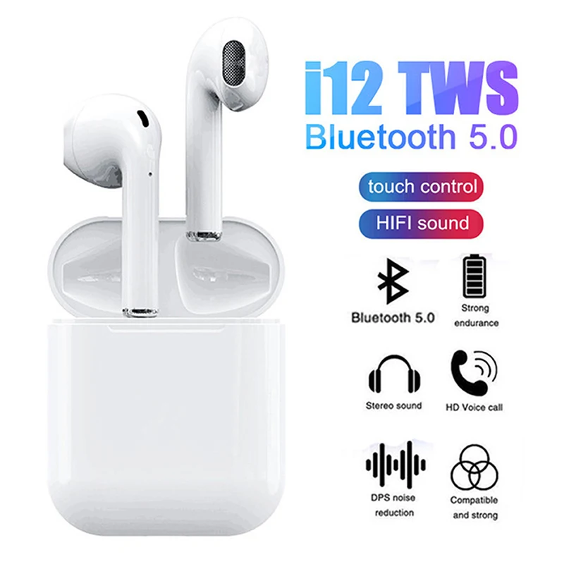 Original i12 TWS Wireless Earphone Bluetooth Headset For iPhone 7 8 Plus X XR In Ear Portable Sport Earphone For Huawei Android
Original i12 TWS Wireless Earphone Bluetooth Headset For iPhone 7 8 Plus X XR In Ear Portable Sport Earphone For Huawei Android