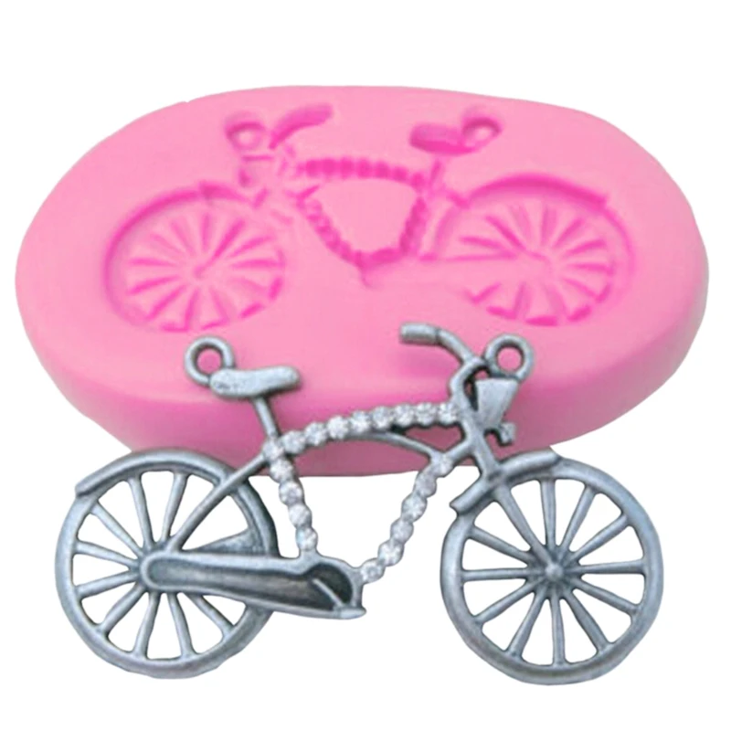 

New Arrival Cake Decorating Tools Bicycle Shape 3D Silicone Fondant Mould Cake Cupcake Mold Design Chocolate Mould Bake Ware