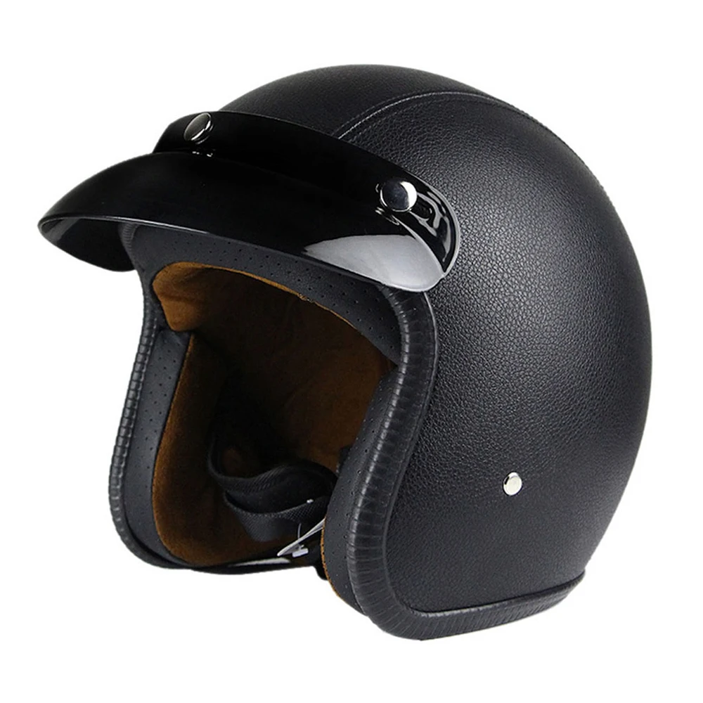 New Motorcycle Helmet Synthetic Leather Retro Vintage Cruiser Chopper Scooter Racer Moto Helmet 3/4 Open Face Moto Helmet DOT
New Motorcycle Helmet Synthetic Leather Retro Vintage Cruiser Chopper Scooter Racer Moto Helmet 3/4 Open Face Moto Helmet DOT