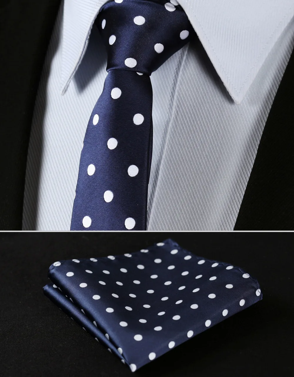 TD704V5S Navy Blue White Polka Dot 2.17" 100%Silk Woven Slim Skinny Narrow Men Tie Necktie Handkerchief Pocket Square Suit Set
TD704V5S Navy Blue White Polka Dot 2.17" 100%Silk Woven Slim Skinny Narrow Men Tie Necktie Handkerchief Pocket Square Suit Set