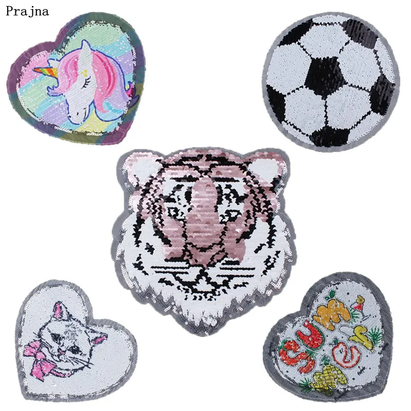 Prajna Animal Sequined Cat Soccer Patch Pink Tiger Reversible Color Sewing On T-shirts DIY Jackets Unicorn Stickers Clothing
Prajna Animal Sequined Cat Soccer Patch Pink Tiger Reversible Color Sewing On T-shirts DIY Jackets Unicorn Stickers Clothing