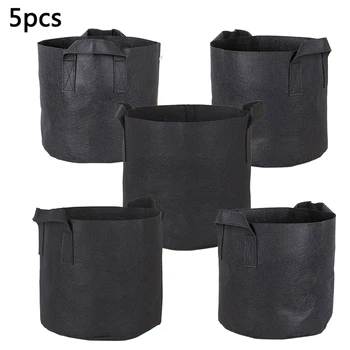 5 pcs/lot Grow Bags Aeration Black Felt Fabric Pots with Handles Planting Bag Seedling Flowerpot Garden Pots Planters Supplies
5 pcs/lot Grow Bags Aeration Black Felt Fabric Pots with Handles Planting Bag Seedling Flowerpot Garden Pots Planters Supplies