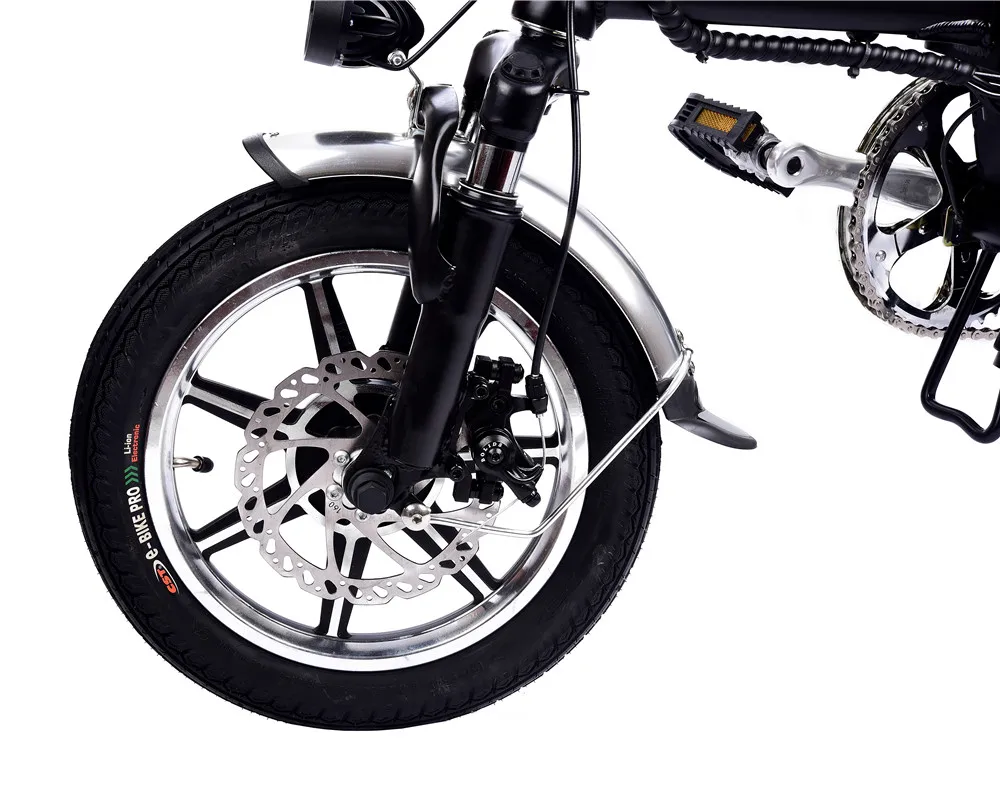 Excellent 14 inch Lithium Battery Electric Bicycle 48V10AH Pure Electric Endurance Black 4