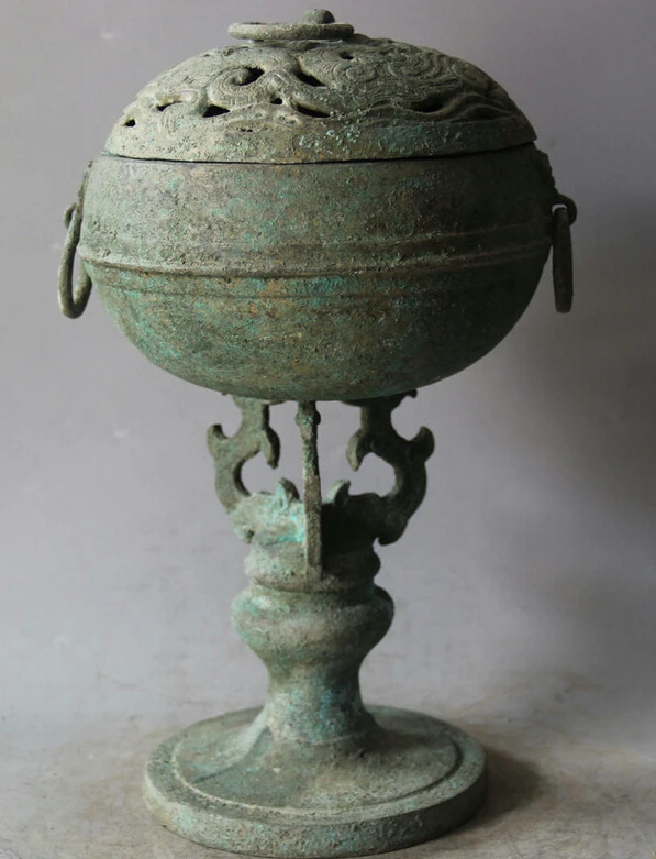 Elegant old S2226 12" Archaic Chinese Bronze Dynasty Bo Shan Handle Vessel Incense Burner Censer statue
Elegant old S2226 12" Archaic Chinese Bronze Dynasty Bo Shan Handle Vessel Incense Burner Censer statue