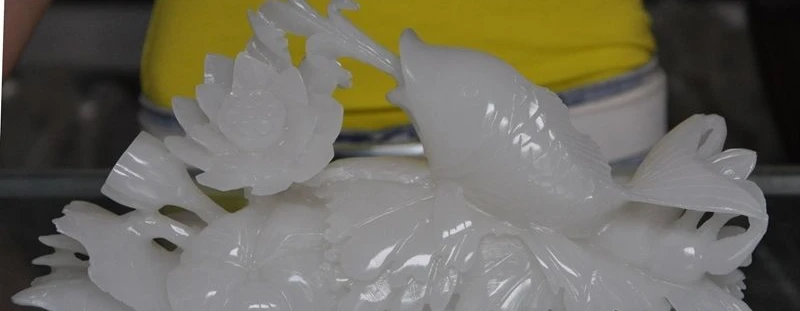 12"Chinese Natural white jade pure hand-carved goldfish fish lotus flower statue
12"Chinese Natural white jade pure hand-carved goldfish fish lotus flower statue
