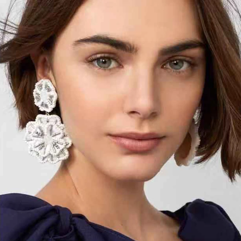 Dvacaman Bohemian INS Flower Handmade Beads Drop Dangle Earrings Big Statement Earrings Wedding Bridal Party Jewelry Wholesale
Dvacaman Bohemian INS Flower Handmade Beads Drop Dangle Earrings Big Statement Earrings Wedding Bridal Party Jewelry Wholesale