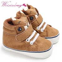 1 Pair Autumn Baby Shoes Kid Boy Girl Fox Head Lace Cotton Cloth First Walker Anti-slip Soft Sole Toddler Sneaker image