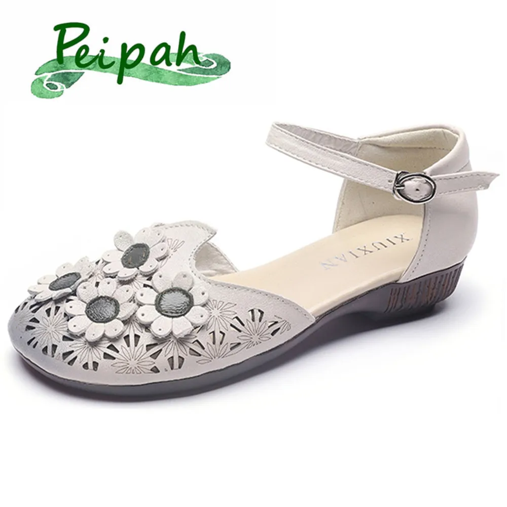 PEIPAH Handmade Womens Flats Sandals Vintage Genuine Leather Casual Hollow Flowers Summer Sandals Ladies Singe Leather Shoes
PEIPAH Handmade Womens Flats Sandals Vintage Genuine Leather Casual Hollow Flowers Summer Sandals Ladies Singe Leather Shoes