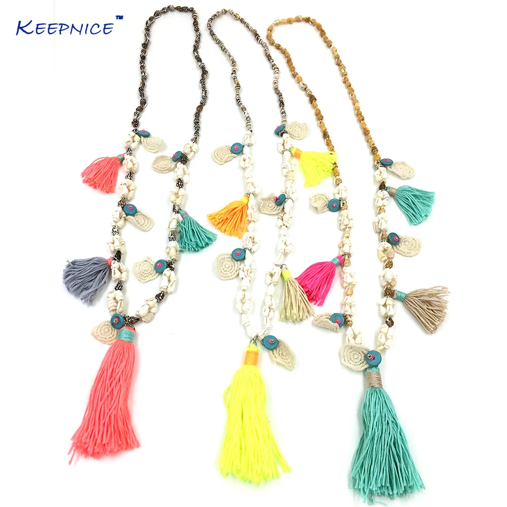 Fashion Handmade Creative tassel Pendents Necklace Unique Boho Bohemia Long Necklaces Sea Beach Shell Beaded Chain Necklace
Fashion Handmade Creative tassel Pendents Necklace Unique Boho Bohemia Long Necklaces Sea Beach Shell Beaded Chain Necklace