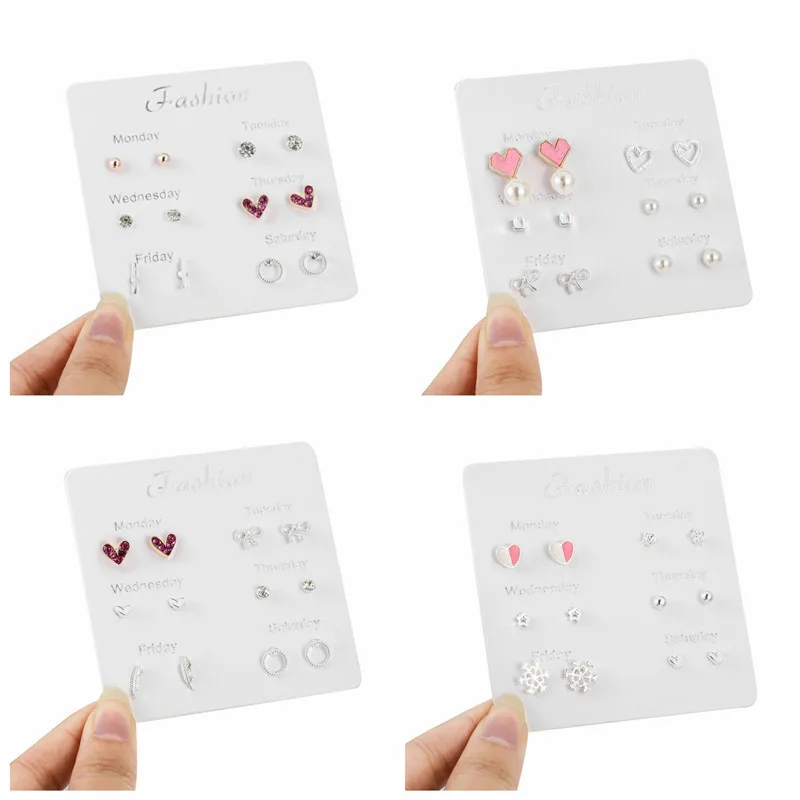 6 Pairs/set 2019 Fashion Stud Earrings Set for Women Stars Heart Crystal Cute Geometric Earrings Jewelry Gift Monday To Saturday
6 Pairs/set 2019 Fashion Stud Earrings Set for Women Stars Heart Crystal Cute Geometric Earrings Jewelry Gift Monday To Saturday