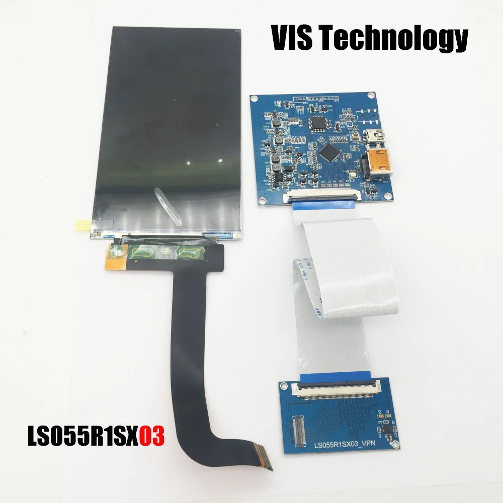 ЖК экран LS055R1SX03 + 5 дюйма 2560*1440 2K HDMI к MIPI контроллер драйвера S2.2 для 3D принтера SLA nanolp