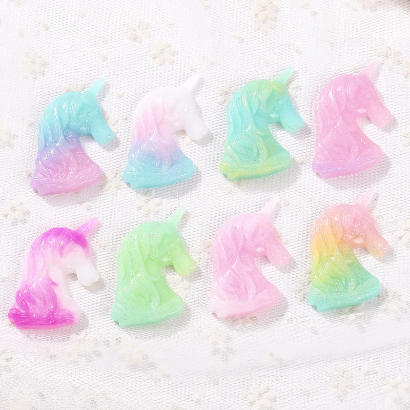 37*51mm 10pcs Rainbow unicorn charms Gradient color Flatback Resin Cabochons for headwear accessories and phone deco.
37*51mm 10pcs Rainbow unicorn charms Gradient color Flatback Resin Cabochons for headwear accessories and phone deco.