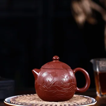 Pottery Teapot Famous Full Manual Raw Ore Bright Red Robe Engraving Goldfish Level Kettle Kungfu Online Teapot Tea Set Suit
Pottery Teapot Famous Full Manual Raw Ore Bright Red Robe Engraving Goldfish Level Kettle Kungfu Online Teapot Tea Set Suit