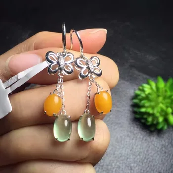 Fine Jewelry Collection Real 18K Whit Gold AU750 100% Natural Prehnite and amber Gemstones Female Cute Earrings for Women
Fine Jewelry Collection Real 18K Whit Gold AU750 100% Natural Prehnite and amber Gemstones Female Cute Earrings for Women