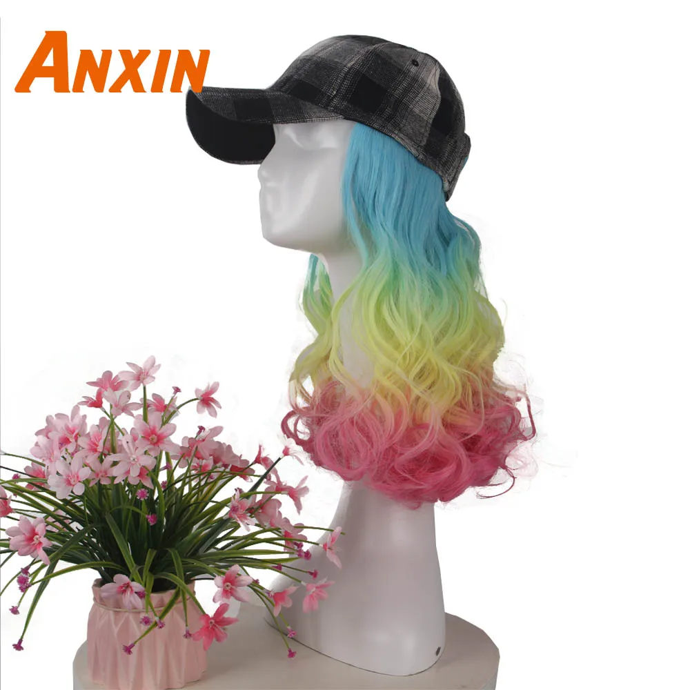 Anxin Long Curly Lovely Summer Fashion Rainbow Colorful Wig With Plaid Cap For Girls Cosplay Party Anime Funny Synthetic Wig
Anxin Long Curly Lovely Summer Fashion Rainbow Colorful Wig With Plaid Cap For Girls Cosplay Party Anime Funny Synthetic Wig