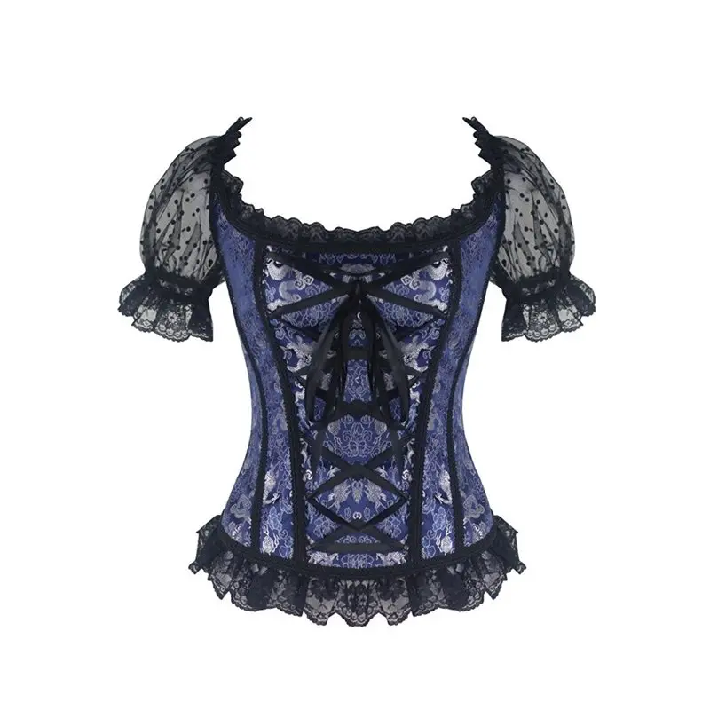 Women Corsets Vintage Sexy Underwear Sleepwear Gothic Chic Solid Mesh Lace Bodysuit Black Female Fashion Retro Blue Corset
Women Corsets Vintage Sexy Underwear Sleepwear Gothic Chic Solid Mesh Lace Bodysuit Black Female Fashion Retro Blue Corset