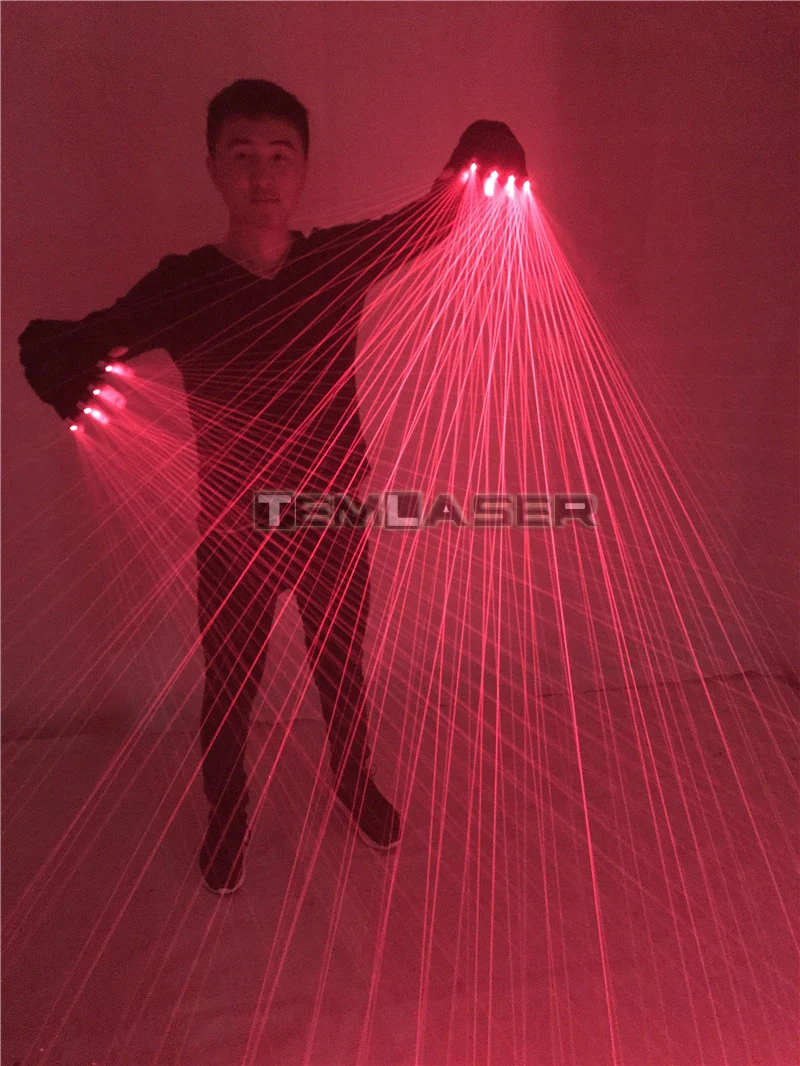Разноцветные красные лазерные перчатки 2 в 1 4 шт. 650 нм 100 мВт Светодиодный лазер
