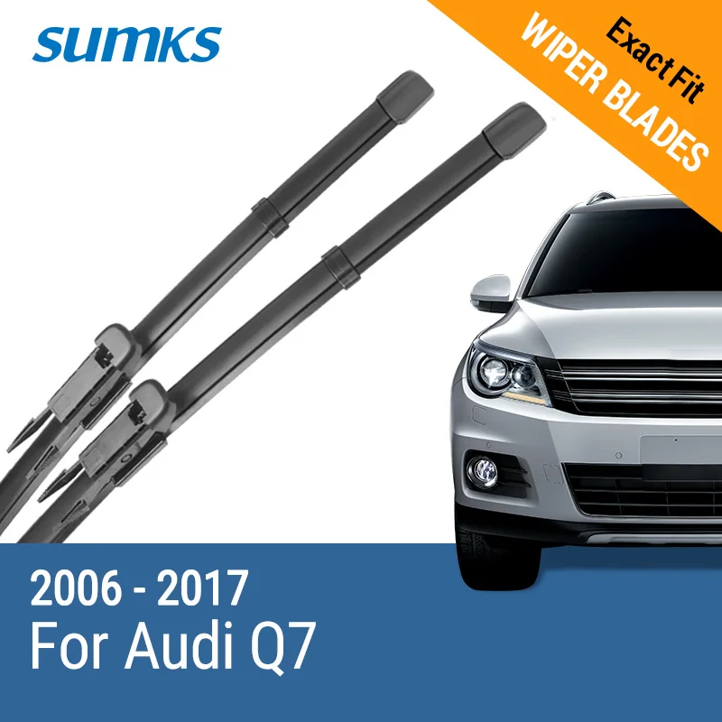 

SUMKS Wiper Blades for Audi Q7 26"& 26" / 26"& 20" Fit pinch tab / push button Arms 2006 to 2017