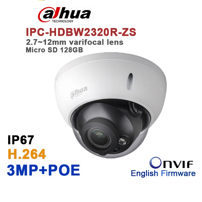 

Dahua DH-IPC-HDBW2320R-ZS replace IPC-HDBW2300R-Z 3MP IR Bullet Network POE IP VF lens Sd card solt Camera IPC-HDBW2320R-ZS