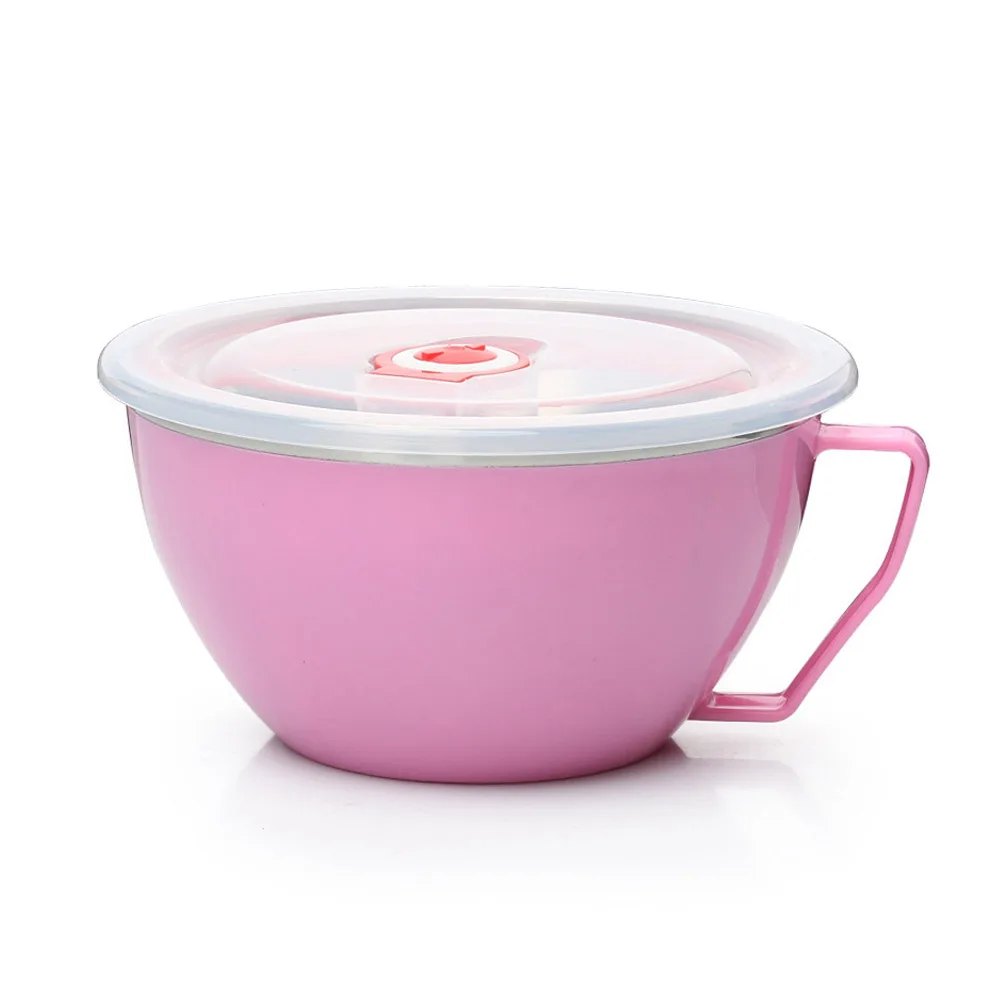900ml Noodle Bowl With Lid Handle Stainless Steel Plastic Leak-Proof Food Container Rice Soup Bowls RT99
900ml Noodle Bowl With Lid Handle Stainless Steel Plastic Leak-Proof Food Container Rice Soup Bowls RT99