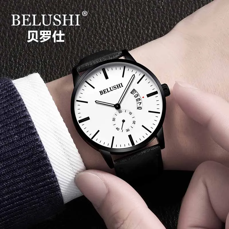 BELUSHI Waterproof Leather Men Watch Fashion Casual Auto Date Small Second Dial Male Quartz Watches Relojes Relogio Masculino
BELUSHI Waterproof Leather Men Watch Fashion Casual Auto Date Small Second Dial Male Quartz Watches Relojes Relogio Masculino