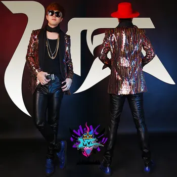 Stage jackets !GD with the Department of sequins coat nightclub male singer performing clothing bar personality trend DJstage
Stage jackets !GD with the Department of sequins coat nightclub male singer performing clothing bar personality trend DJstage