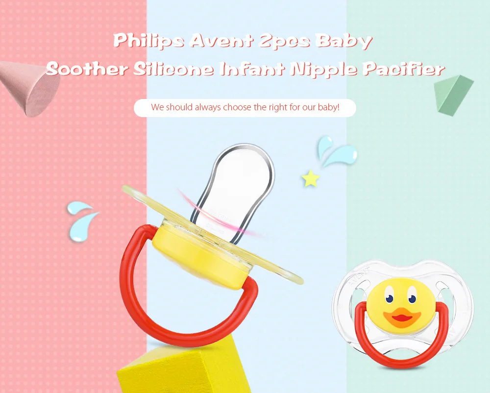 AVENT 2Pcs Silicone Nipple 0-18 Months Dummy Baby Soother Toddler Orthodontic Nipples (2)