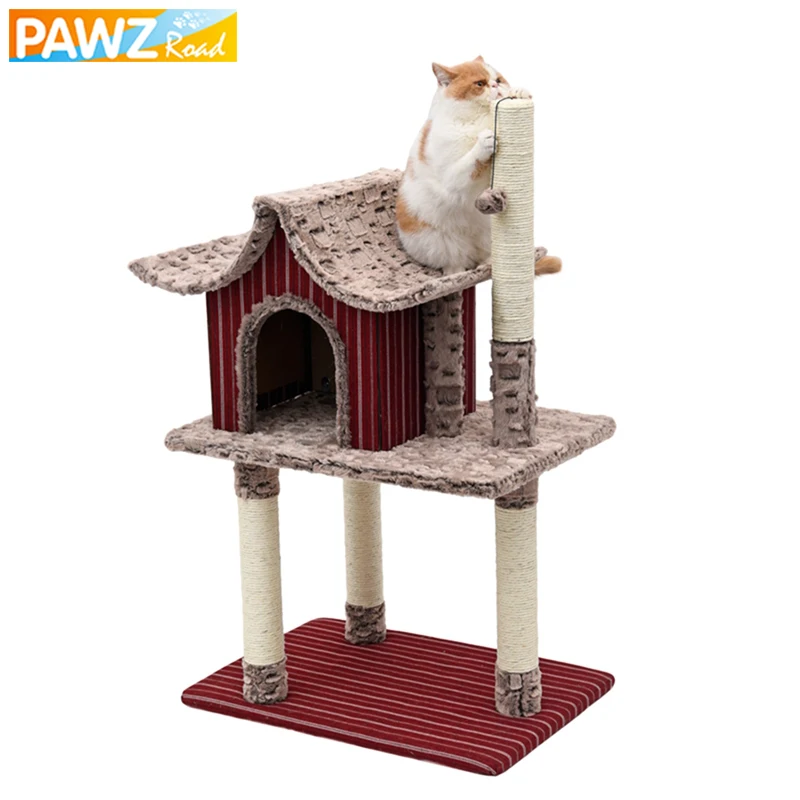 H104/124 cm Big Cat House Wood Furniture Luxury Red House Shape Multi-layer Cat Scratching Post Pet Tree Condo Protect Furniture
H104/124 cm Big Cat House Wood Furniture Luxury Red House Shape Multi-layer Cat Scratching Post Pet Tree Condo Protect Furniture