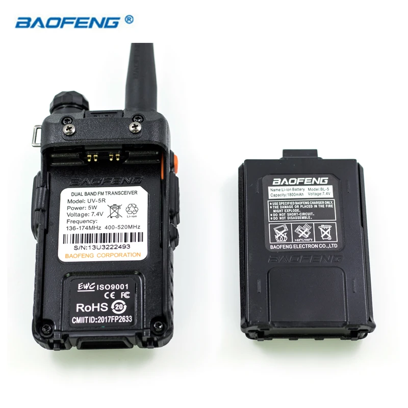 Baofeng UV 5R УКВ FM двухдиапазонный VOX Walkie Talkie HAM CB радио портативный приемопередатчик