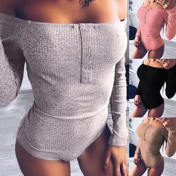 Sexy Slash Neck Off Shoulder Women Bodysuit Casual Knitted Long Sleeve Skinny Short Jumpsuit And Romper Lady Overall Spring Fall
Sexy Slash Neck Off Shoulder Women Bodysuit Casual Knitted Long Sleeve Skinny Short Jumpsuit And Romper Lady Overall Spring Fall