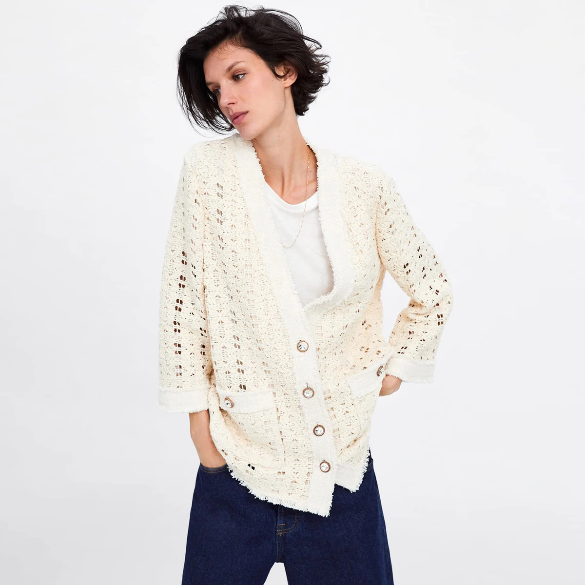 Jastie Textured Cardigan Bejewelled Buttons V-Neck Women Jacket Knitted Top Sweater Women Cardigans abrigos mujer invierno 2019
Jastie Textured Cardigan Bejewelled Buttons V-Neck Women Jacket Knitted Top Sweater Women Cardigans abrigos mujer invierno 2019