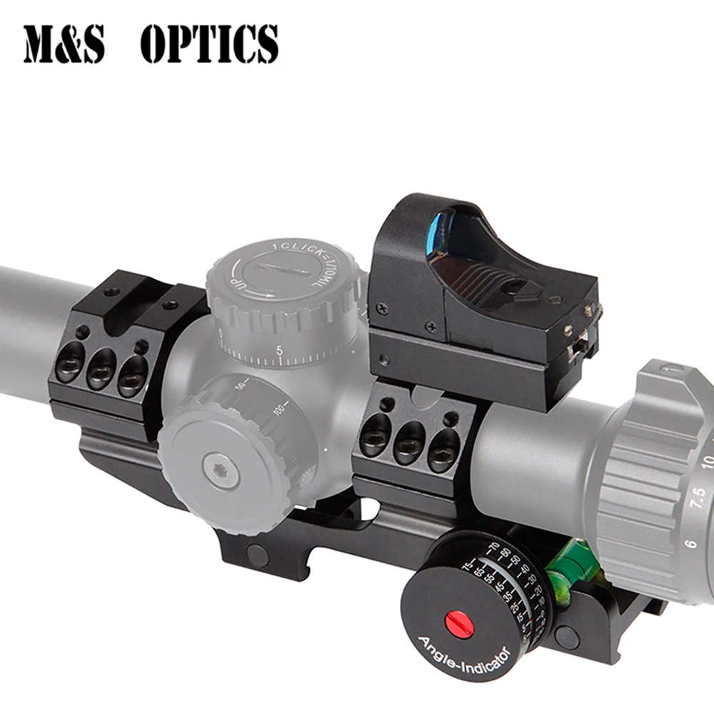 30mm & 1 Inch 25.4mm One Piece Angle Indicator Bubble Level Scope Mount With 1X22 Red Green Dot Reflex Sight Scope
30mm & 1 Inch 25.4mm One Piece Angle Indicator Bubble Level Scope Mount With 1X22 Red Green Dot Reflex Sight Scope