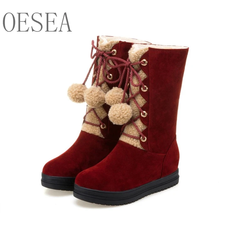 European and American HOT fashion sweet college wind personality hair ball lace-up comfortable warm winter women's snow boots
European and American HOT fashion sweet college wind personality hair ball lace-up comfortable warm winter women's snow boots