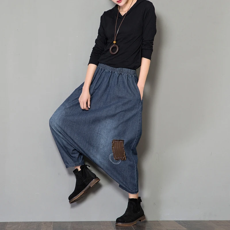 Women Big drop Crotch denim pants Baggy Punk Style Harem Jeans Plus Size Boyfriends hip hop hanging crotch cowboy Joggers
Women Big drop Crotch denim pants Baggy Punk Style Harem Jeans Plus Size Boyfriends hip hop hanging crotch cowboy Joggers
