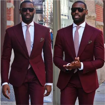 Costume Homme Wine Red 2Pieces Terno Groom Tuxedos Groomsmen Mens Wedding Suits Slim Fit Fashion Blazer( Jacket+Pants+Tie)
Costume Homme Wine Red 2Pieces Terno Groom Tuxedos Groomsmen Mens Wedding Suits Slim Fit Fashion Blazer( Jacket+Pants+Tie)