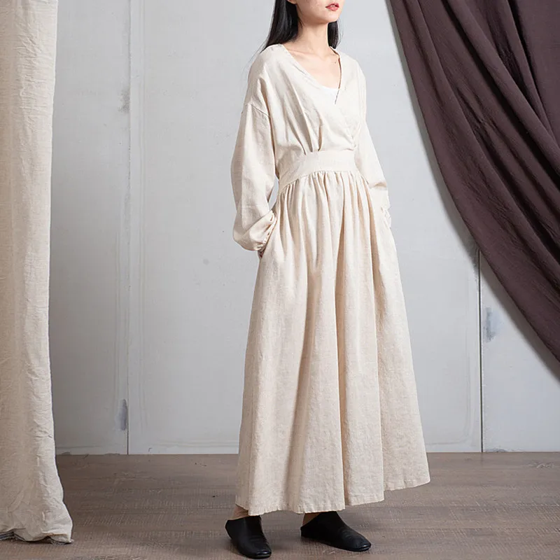 Johnature 2019 Spring Cotton Linen New V-neck Loose Solid Color Long Vintage Dress New 3 Colors Chinese Style Women Dresses
Johnature 2019 Spring Cotton Linen New V-neck Loose Solid Color Long Vintage Dress New 3 Colors Chinese Style Women Dresses