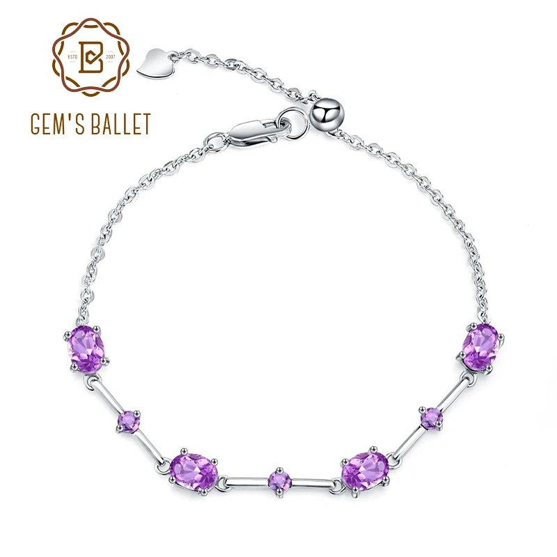 GEM'S BALLET 3.61Natural Amethyst Gemstone Chain Link Bracelet 925 Sterling Silver Adjustable Bracelet For Women Fine Jewelry
GEM'S BALLET 3.61Natural Amethyst Gemstone Chain Link Bracelet 925 Sterling Silver Adjustable Bracelet For Women Fine Jewelry