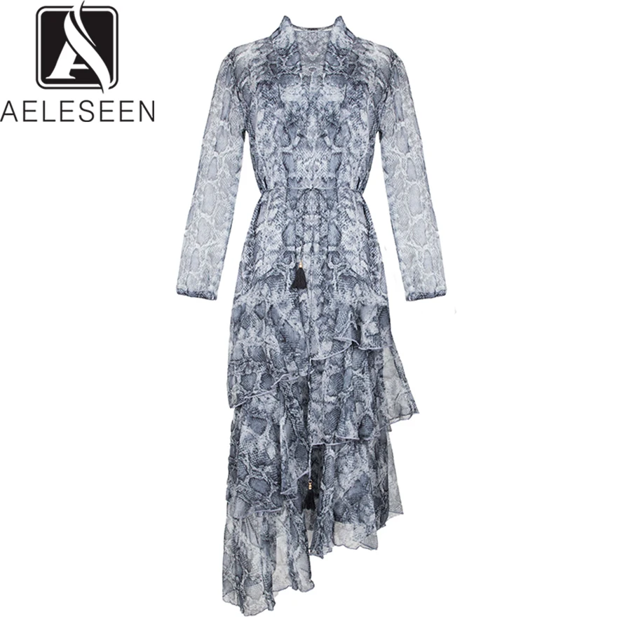 AELESEEN Luxury Runway Dress 2019 Elegant Women Fashion Long Sleeve Summer Dress Ruffles Irregular Sexy Snakeskin Printing Dress
AELESEEN Luxury Runway Dress 2019 Elegant Women Fashion Long Sleeve Summer Dress Ruffles Irregular Sexy Snakeskin Printing Dress