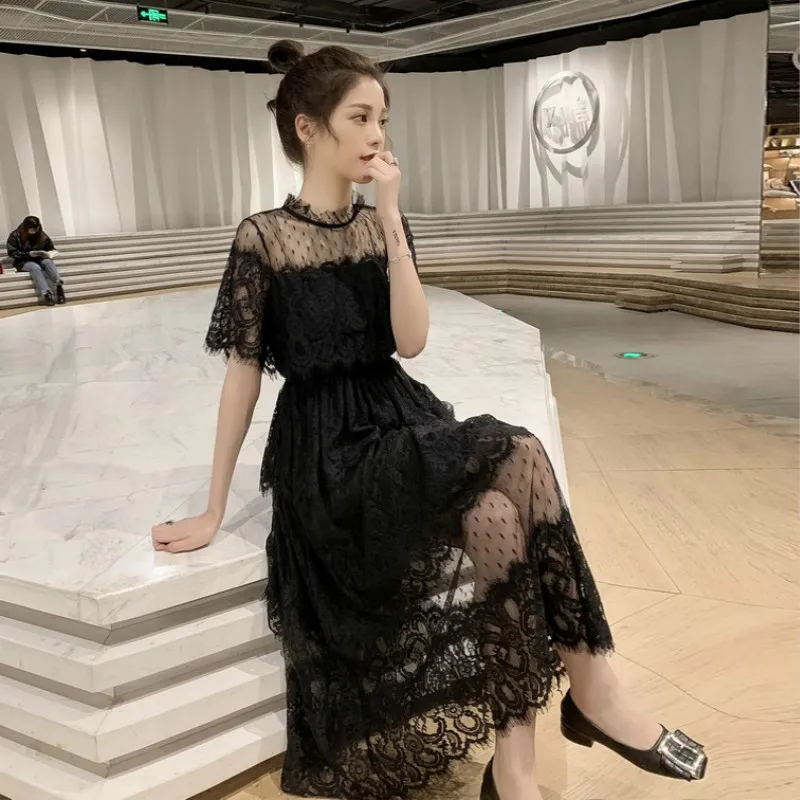 Spring Summer Dress Women Clothes 2019 Sexy Mesh Lace Party Dress Women's Dresses Korean Vintage Dress Elegant Vestidos ZT2595
Spring Summer Dress Women Clothes 2019 Sexy Mesh Lace Party Dress Women's Dresses Korean Vintage Dress Elegant Vestidos ZT2595