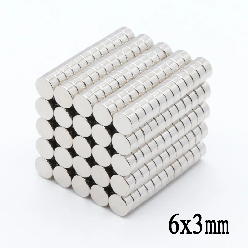 

1000pcs D6x3 mm pull force 0.8KG strong small ndfeb permanent rare earth refrigerator magnet strong magnetic 6 * 3mm