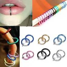 2018 Plugs And Tunnels Real Nose Piercing Body Jewelry No Holes! Fake, 1 Piece Non Spring Hoops (lip, Ears, Nose) Clip On One(China)