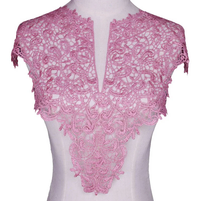 Pink lace collar fabric embroidery sewing V venise applique trim neckline decorate costume accessories supplies
Pink lace collar fabric embroidery sewing V venise applique trim neckline decorate costume accessories supplies