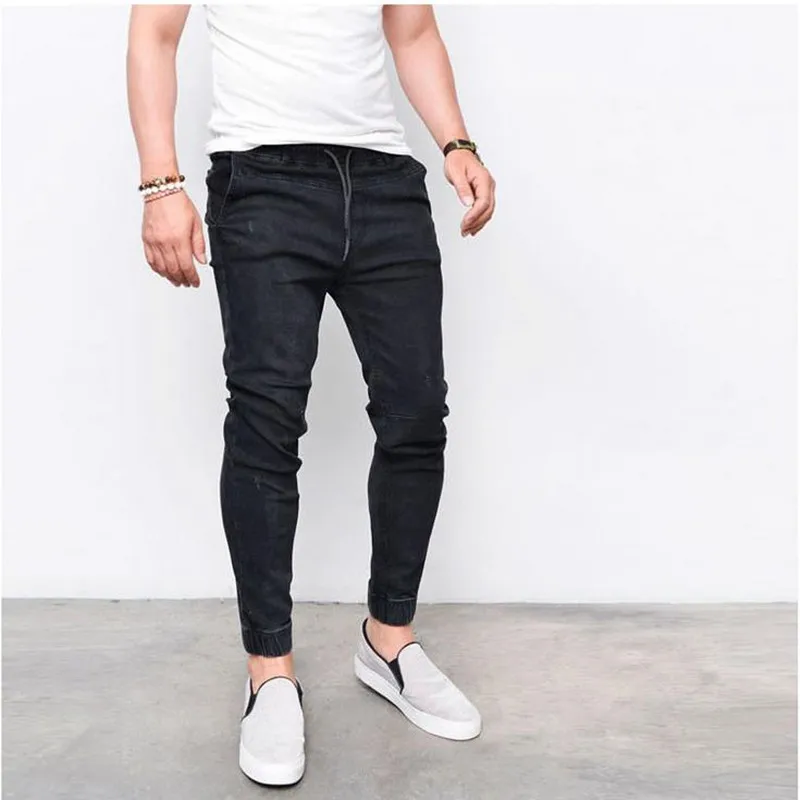 MoneRffi Men Harem Jeans Pants Lace up Denim Trousers Black Pants Skinny Slim Hip Hop Sportswear Elastic Waist Male Trousers
MoneRffi Men Harem Jeans Pants Lace up Denim Trousers Black Pants Skinny Slim Hip Hop Sportswear Elastic Waist Male Trousers