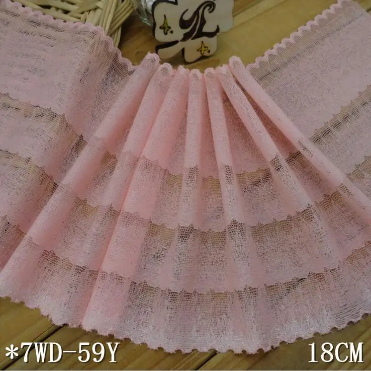1 Meter/lot 18cm Width Pink Elastic Lace Ttrim Accessory Ribbon Stretchy Lace Swiss French Lace for DIY Bridal Garter
1 Meter/lot 18cm Width Pink Elastic Lace Ttrim Accessory Ribbon Stretchy Lace Swiss French Lace for DIY Bridal Garter