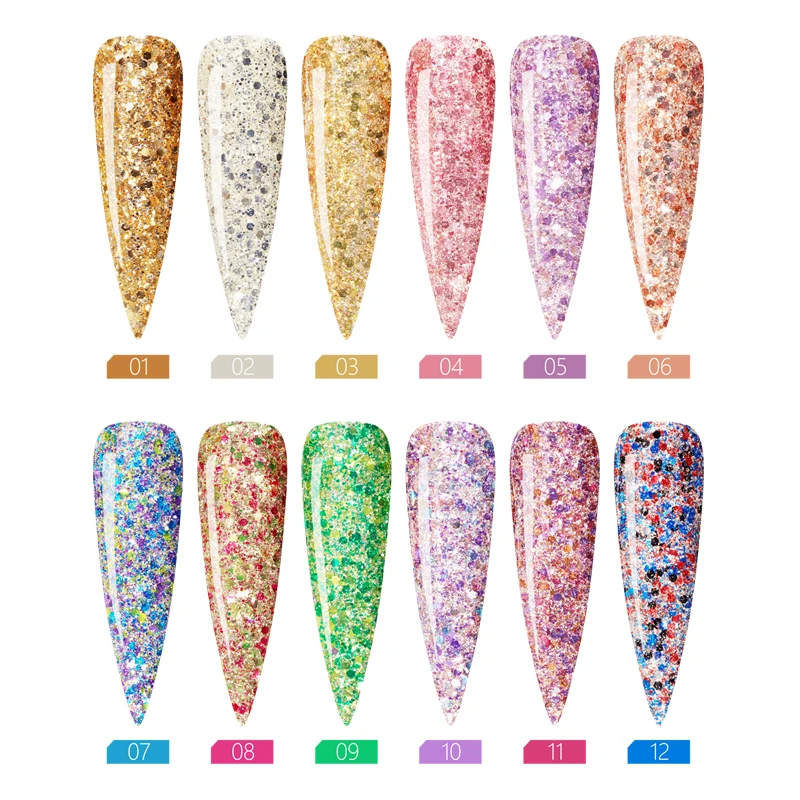 Bozlin Colors Glitter Gel Flash Starry Sky 12 Color Soak Off UV Gel Nail Polish Varnish LED Lamp Manicure Art Nails Gel Lacquers
Bozlin Colors Glitter Gel Flash Starry Sky 12 Color Soak Off UV Gel Nail Polish Varnish LED Lamp Manicure Art Nails Gel Lacquers