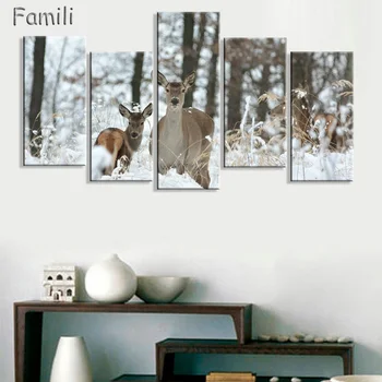 5 Picture Combination Deer Winter Deer Picture Wrapped Canvas Print Shows Deer with Antler Racks Wildlife Wall Decor
5 Picture Combination Deer Winter Deer Picture Wrapped Canvas Print Shows Deer with Antler Racks Wildlife Wall Decor