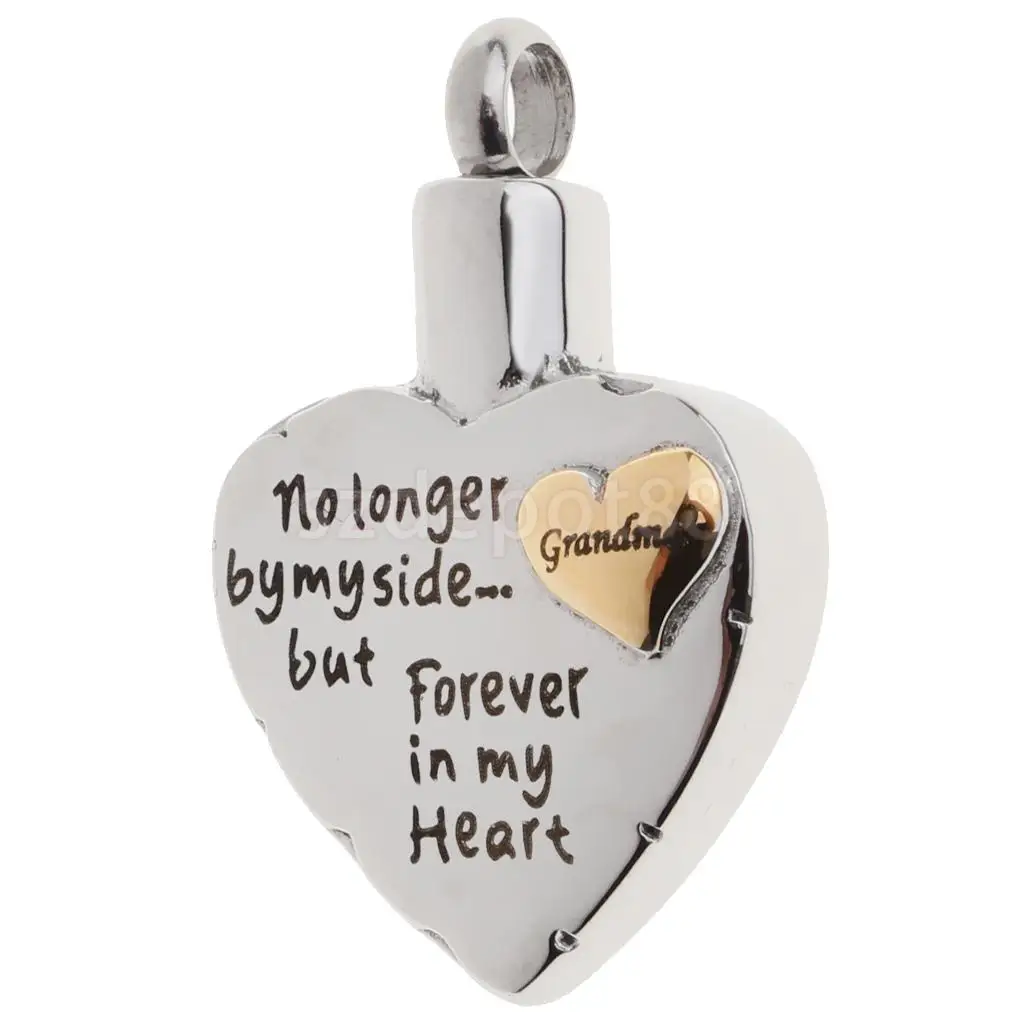 Dad Mom Son Sister Daughter Family Members Love Heart Cremation Urn Stainless Steel Pendant Forever In My Heart