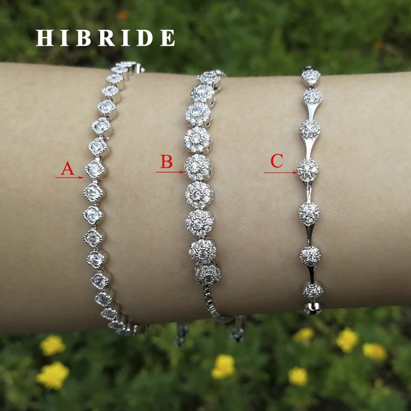 HIBRIDE New Flower Design AAA Cubic Zircon Women Bridal Bracelets White Gold-Color Box Chain Adjustable Link Bracelet B-114
HIBRIDE New Flower Design AAA Cubic Zircon Women Bridal Bracelets White Gold-Color Box Chain Adjustable Link Bracelet B-114