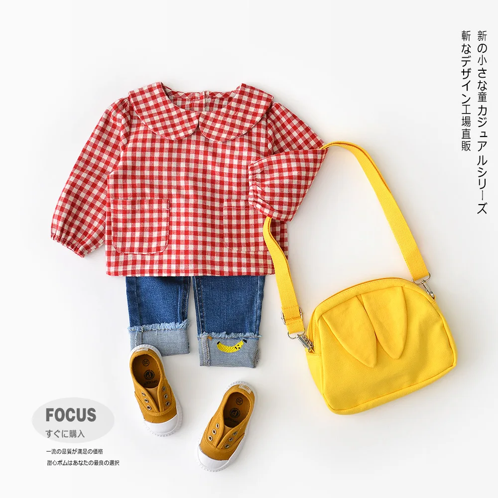Autumn Korean style infant girls doll collar cute long sleeve cotton plaid blouses baby girl all-match casual back buckled shirt
Autumn Korean style infant girls doll collar cute long sleeve cotton plaid blouses baby girl all-match casual back buckled shirt