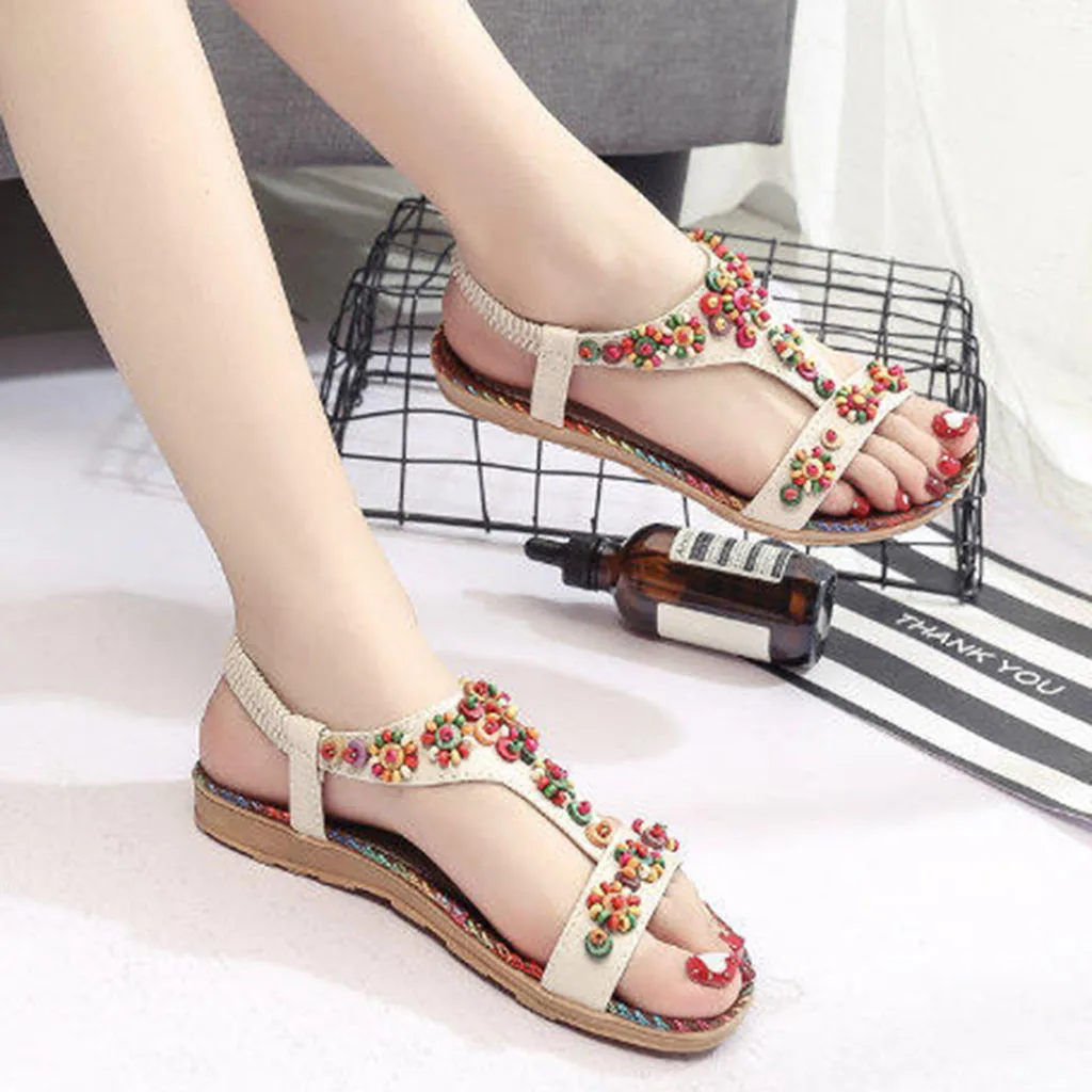 MUQGEW Women's Sandals Shoes 2019 Ladies String Bead Casual Beach Rubber Flat Floral Elastic Band Shoes Basic Sandals Women NEW
MUQGEW Women's Sandals Shoes 2019 Ladies String Bead Casual Beach Rubber Flat Floral Elastic Band Shoes Basic Sandals Women NEW